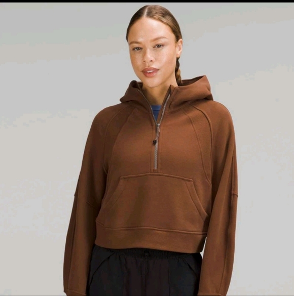 lululemon athletica Tops - Lululemon Scuba Oversized Half-Zip Hoodie Roasted Brown XS/S